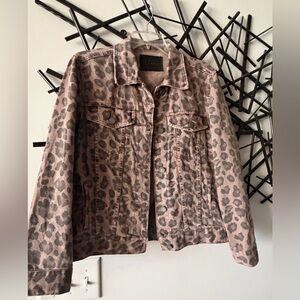Blank NYC Pink Leopard Print Jean Jacket